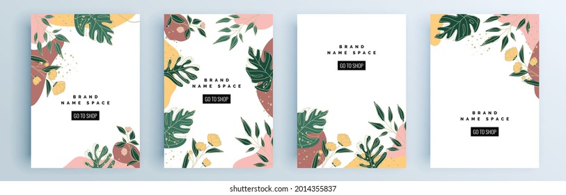 Modern abstract covers set, minimal covers design. Colorful geometric background, vector illustration.