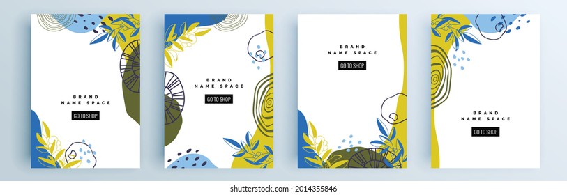 Modern abstract covers set, minimal covers design. Colorful geometric background, vector illustration.