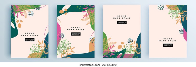 Modern abstract covers set, minimal covers design. Colorful geometric background, vector illustration.