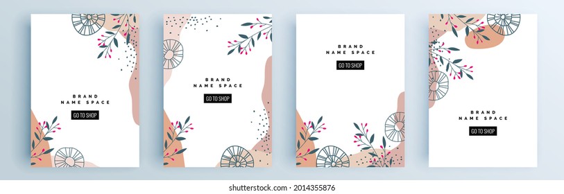 Modern abstract covers set, minimal covers design. Colorful geometric background, vector illustration.