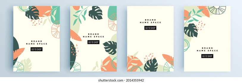 Moderne abstrakte Cover-Set, minimales Cover-Design. Farbiger geometrischer Hintergrund, Vektorgrafik.