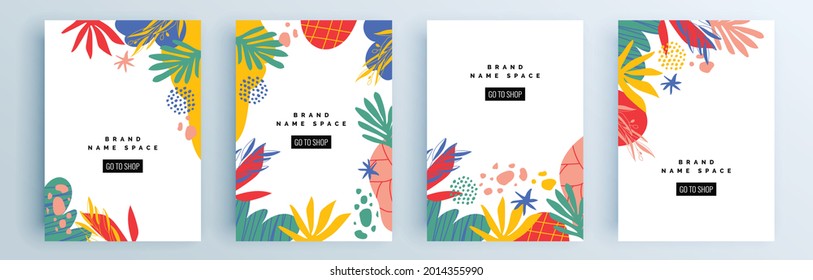 Modern abstract covers set, minimal covers design. Colorful geometric background, vector illustration.