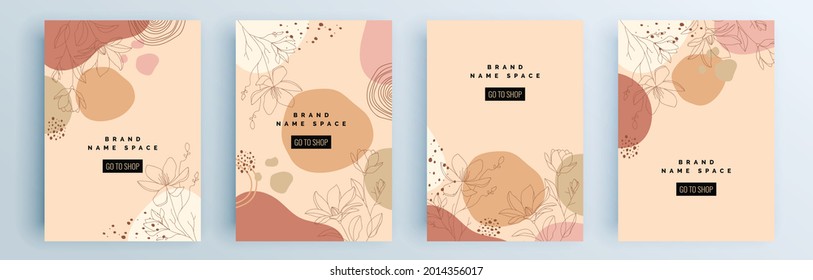 Moderne abstrakte Cover-Set, minimales Cover-Design. Farbiger geometrischer Hintergrund, Vektorgrafik.