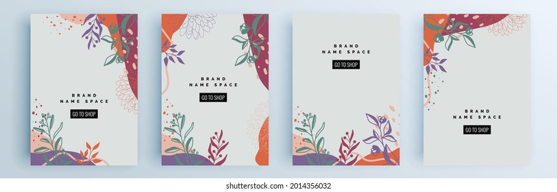 Modern abstract covers set, minimal covers design. Colorful geometric background, vector illustration.
