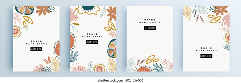 Modern abstract covers set, minimal covers design. Colorful geometric background, vector illustration.