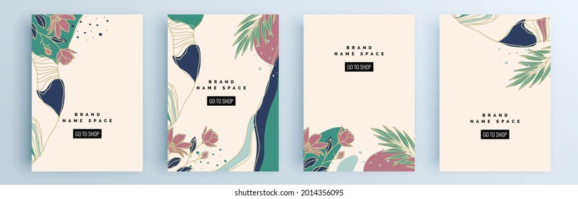 Modern abstract covers set, minimal covers design. Colorful geometric background, vector illustration.