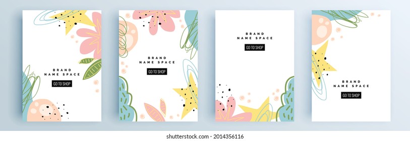 Modern abstract covers set, minimal covers design. Colorful geometric background, vector illustration.