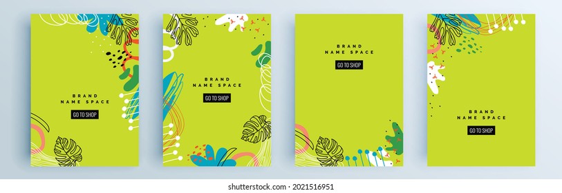 Modern abstract covers set, minimal covers design. Colorful geometric background, vector illustration.