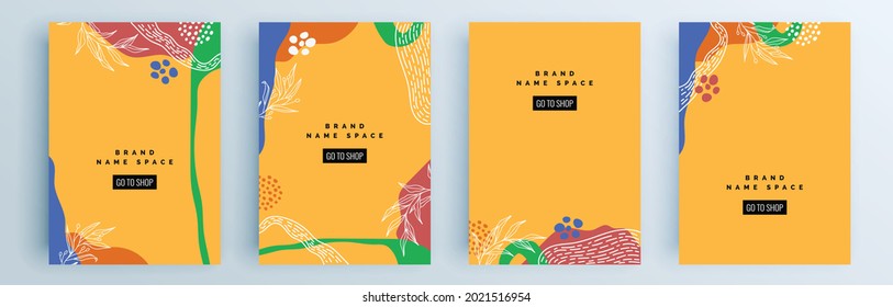 Modern abstract covers set, minimal covers design. Colorful geometric background, vector illustration.