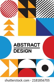 Montaje de cubiertas abstractas modernas, diseño mínimo de cubiertas. Fondo geométrico colorido, ilustración vectorial.