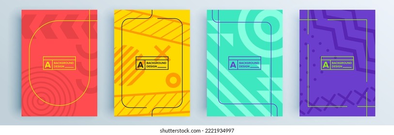 Modern abstract covers set, minimal covers design. Colorful geometric background, vector illustration. - Shutterstock ID 2221934997