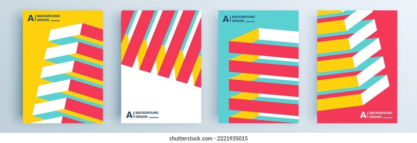 Modern abstract covers set, minimal covers design. Colorful geometric background, vector illustration.