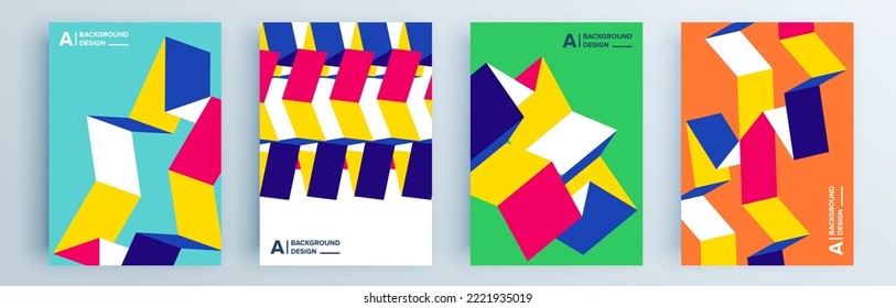 Modern abstract covers set, minimal covers design. Colorful geometric background, vector illustration.