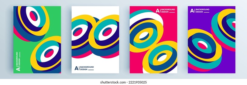 Modern abstract covers set, minimal covers design. Colorful geometric background, vector illustration.