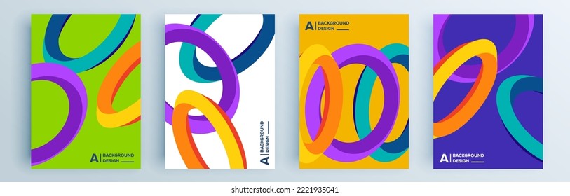 Modern abstract covers set, minimal covers design. Colorful geometric background, vector illustration.