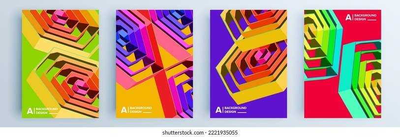 Modern abstract covers set, minimal covers design. Colorful geometric background, vector illustration.