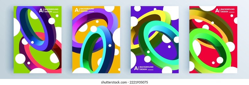 Montaje de cubiertas abstractas modernas, diseño mínimo de cubiertas. Fondo geométrico colorido, ilustración vectorial.