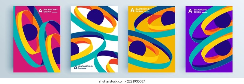 Modern abstract covers set, minimal covers design. Colorful geometric background, vector illustration.