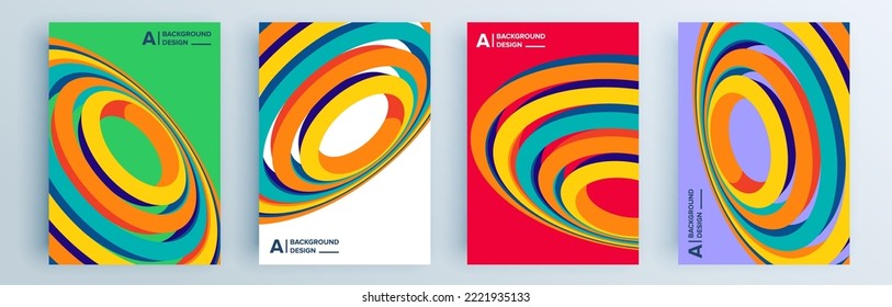 Modern abstract covers set, minimal covers design. Colorful geometric background, vector illustration.