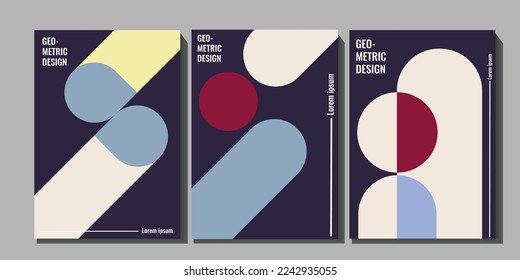 Modern abstract covers set, minimal covers design. Colorful geometric background, vector illustration.