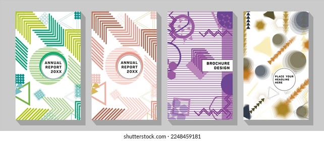 Modern abstract covers set, minimal covers design. Business presentation vector A4 vertical orientation front page mock up set. 