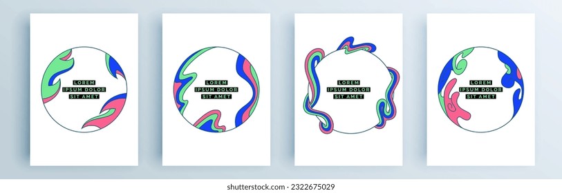 Modern abstract covers set, minimal covers design. Colorful geometric background, vector illustration.