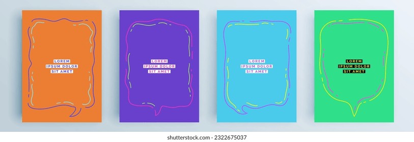 Modern abstract covers set, minimal covers design. Colorful geometric background, vector illustration.