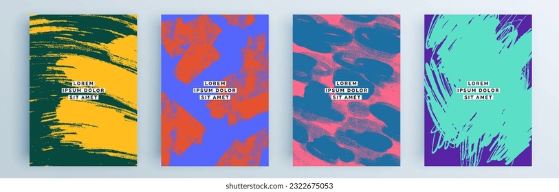 Modern abstract covers set, minimal covers design. Colorful geometric background, vector illustration.