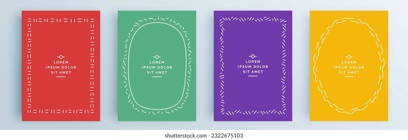 Modern abstract covers set, minimal covers design. Colorful geometric background, vector illustration.