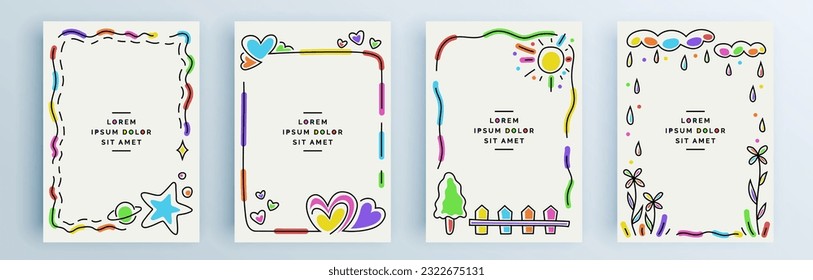 Modern abstract covers set, minimal covers design. Colorful geometric background, vector illustration.