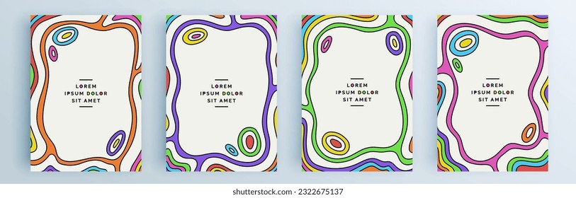 Modern abstract covers set, minimal covers design. Colorful geometric background, vector illustration.