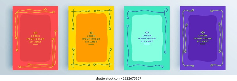 Modern abstract covers set, minimal covers design. Colorful geometric background, vector illustration.