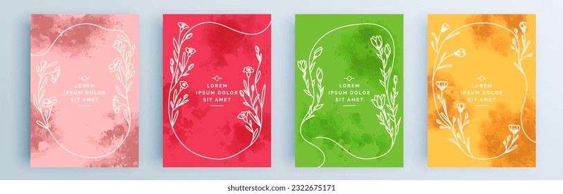 Modern abstract covers set, minimal covers design. Colorful geometric background, vector illustration.