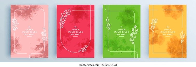 Modern abstract covers set, minimal covers design. Colorful geometric background, vector illustration.