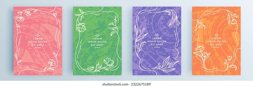 Modern abstract covers set, minimal covers design. Colorful geometric background, vector illustration.