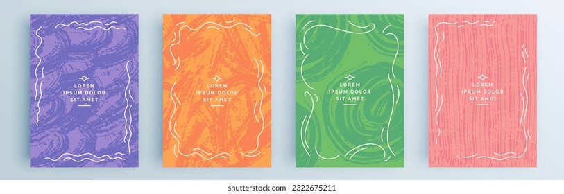 Modern abstract covers set, minimal covers design. Colorful geometric background, vector illustration.