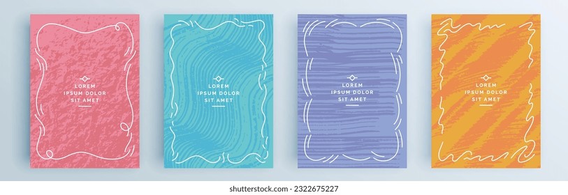 Modern abstract covers set, minimal covers design. Colorful geometric background, vector illustration.