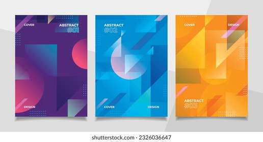 Modern abstract covers set, minimal covers design. Colorful geometric background, polygon, vector illustration.