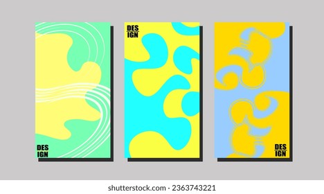 Modern abstract covers set, minimal covers design. Colorful geometric background
