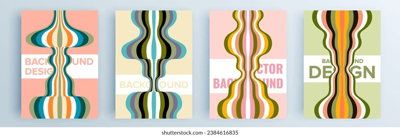 Montaje de cubiertas abstractas modernas, diseño mínimo de cubiertas. Fondo geométrico colorido, ilustración vectorial.