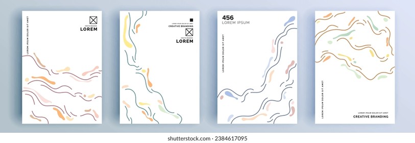 Modern abstract covers set, minimal covers design. Colorful geometric background, vector illustration.