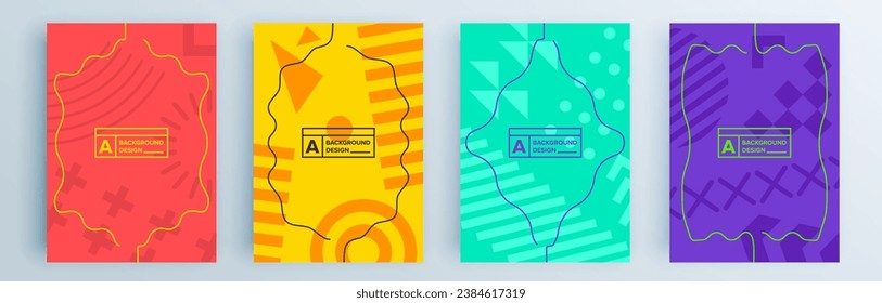 Modern abstract covers set, minimal covers design. Colorful geometric background, vector illustration.