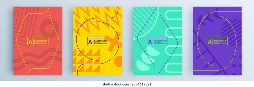 Modern abstract covers set, minimal covers design. Colorful geometric background, vector illustration.