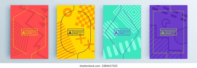 Modern abstract covers set, minimal covers design. Colorful geometric background, vector illustration.