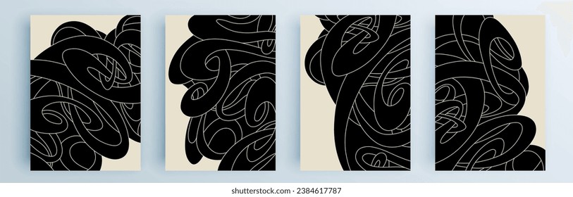 Montaje de cubiertas abstractas modernas, diseño mínimo de cubiertas. Fondo geométrico colorido, ilustración vectorial.