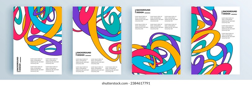 Moderne abstrakte Cover-Set, minimales Cover-Design. Farbiger geometrischer Hintergrund, Vektorgrafik.