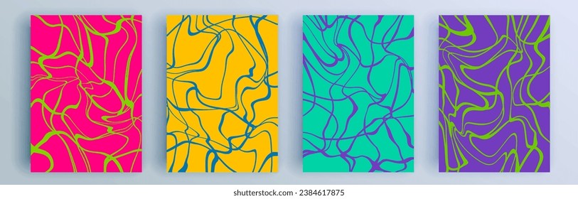 Modern abstract covers set, minimal covers design. Colorful geometric background, vector illustration.