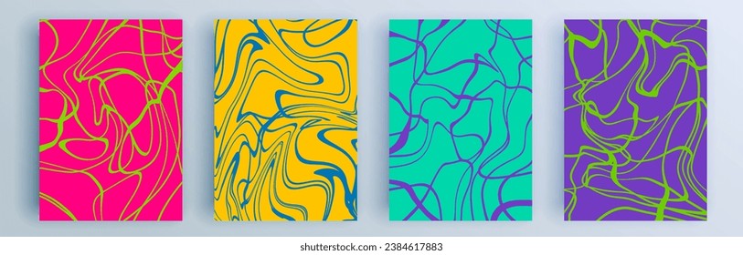 Modern abstract covers set, minimal covers design. Colorful geometric background, vector illustration.