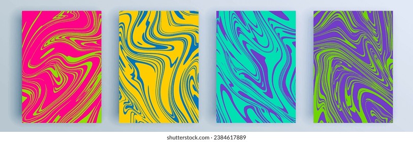 Modern abstract covers set, minimal covers design. Colorful geometric background, vector illustration.