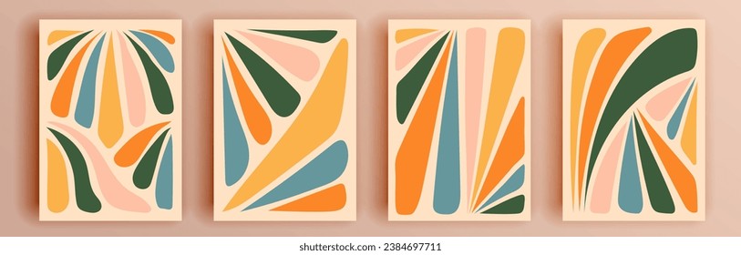 Modern abstract covers set, minimal covers design. Colorful geometric background, vector illustration.